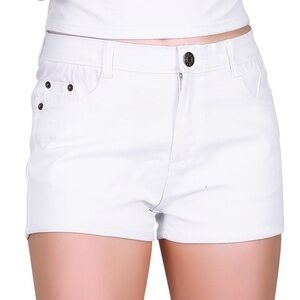 HDE Denim Booty Shorts - White